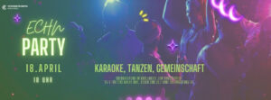 Einladung zur ECHN-Party am 18. April 2026 ab 18 Uhr im Knüll House: Karaoke, Tanzen, Gemeinschaft